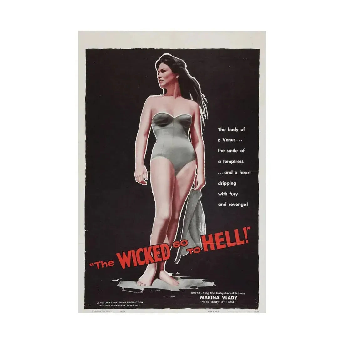 THE WICKED GO TO HELL 1955 - Paper Movie Poster - The Sticker Space