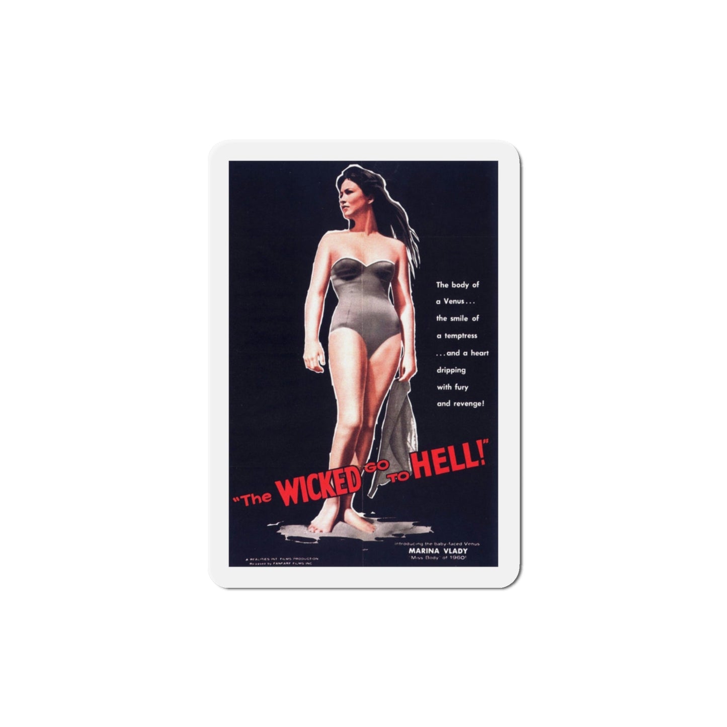 The Wicked Go to Hell 1961 Movie Poster Die-Cut Magnet-3 Inch-The Sticker Space