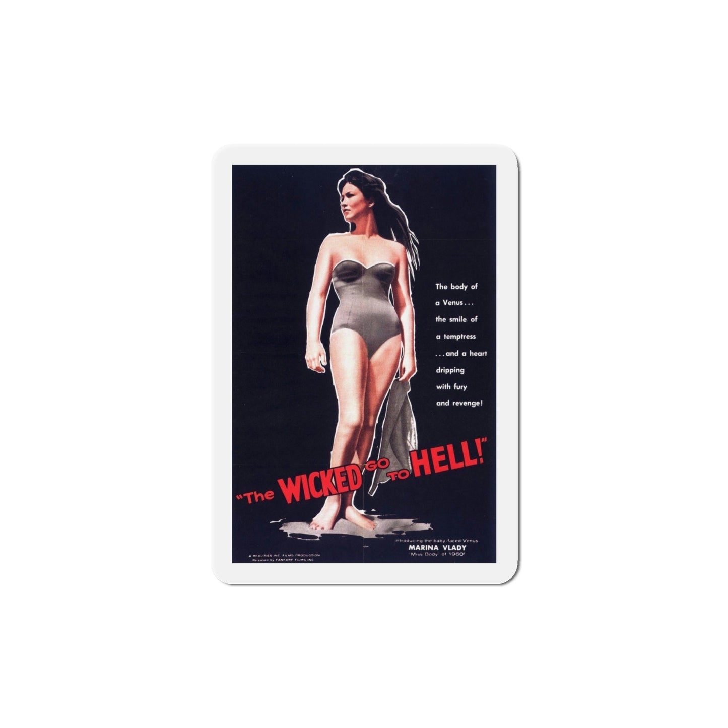 The Wicked Go to Hell 1961 Movie Poster Die-Cut Magnet-4 Inch-The Sticker Space