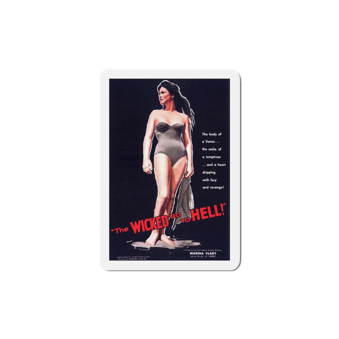 The Wicked Go to Hell 1961 Movie Poster Die-Cut Magnet-5 Inch-The Sticker Space