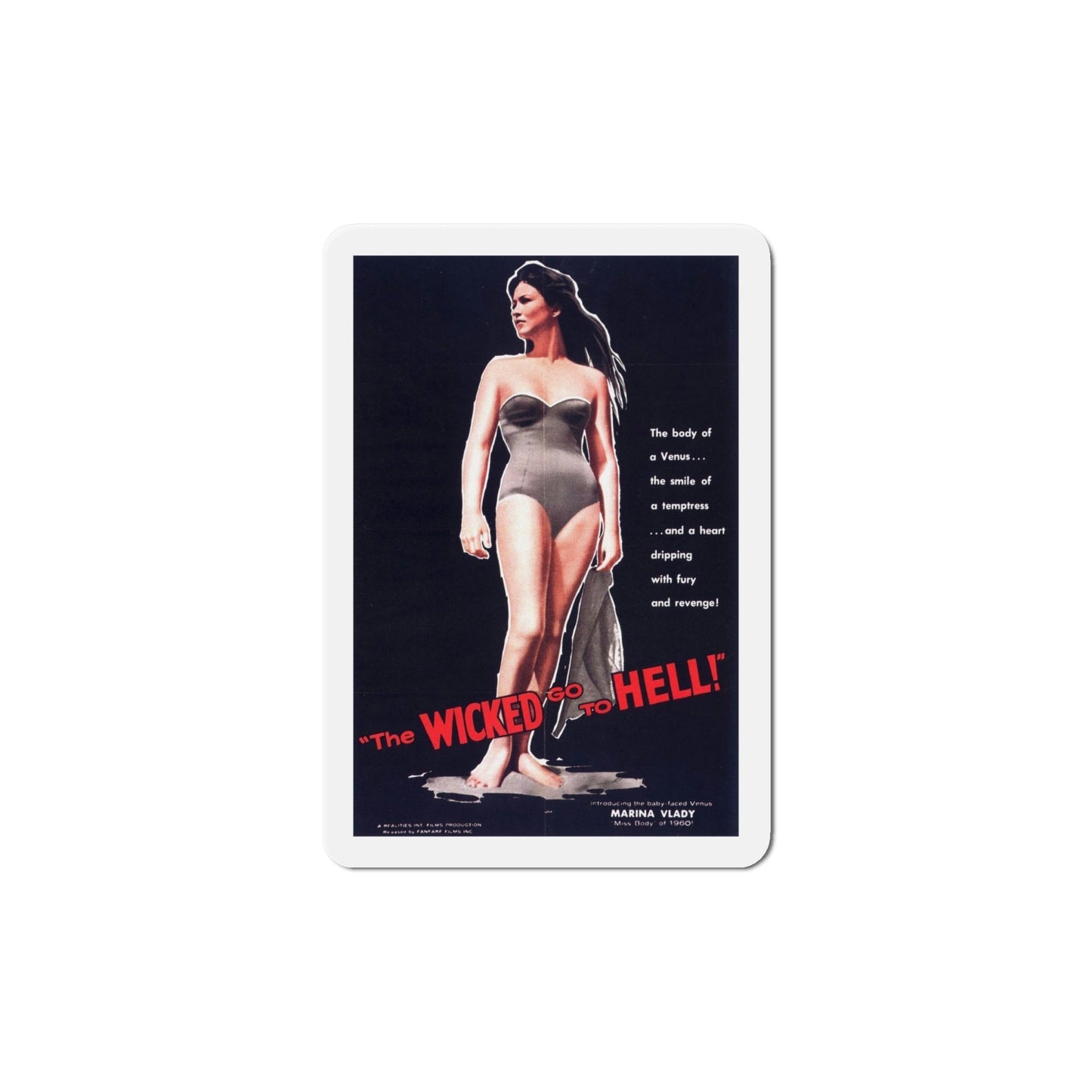 The Wicked Go to Hell 1961 Movie Poster Die-Cut Magnet-6 Inch-The Sticker Space