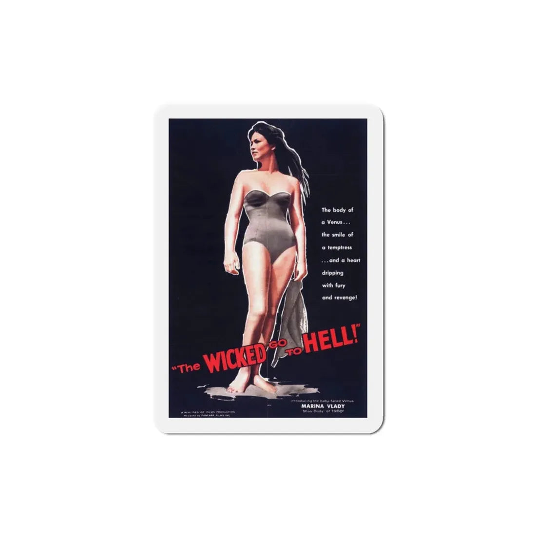 The Wicked Go to Hell 1961 Movie Poster Refrigerator Magnet 3 Inch - The Sticker Space