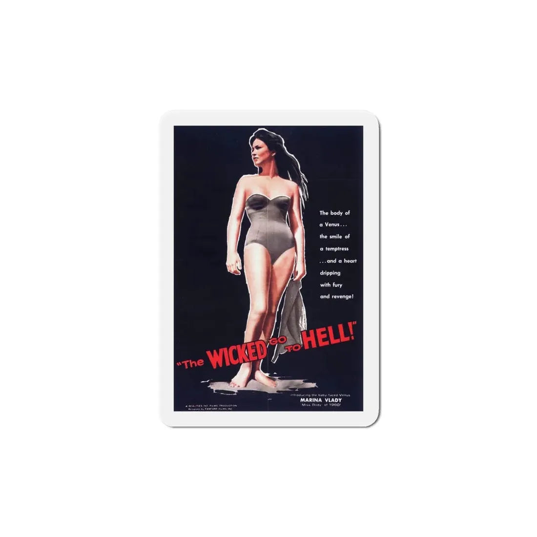 The Wicked Go to Hell 1961 Movie Poster Refrigerator Magnet 6 Inch - The Sticker Space
