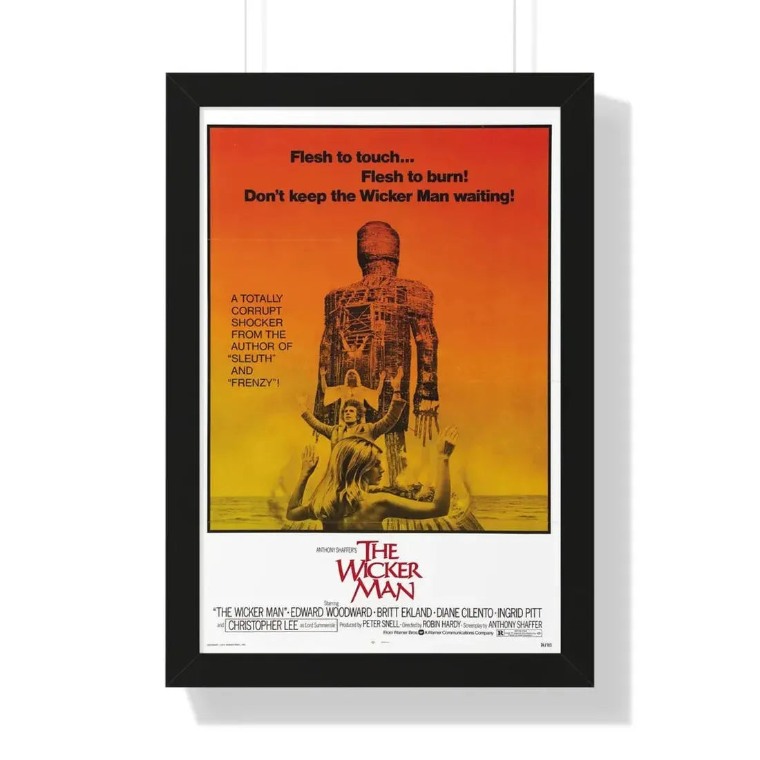THE WICKER MAN 1973 - Framed Movie Poster 16″ x 24″ Black - The Sticker Space