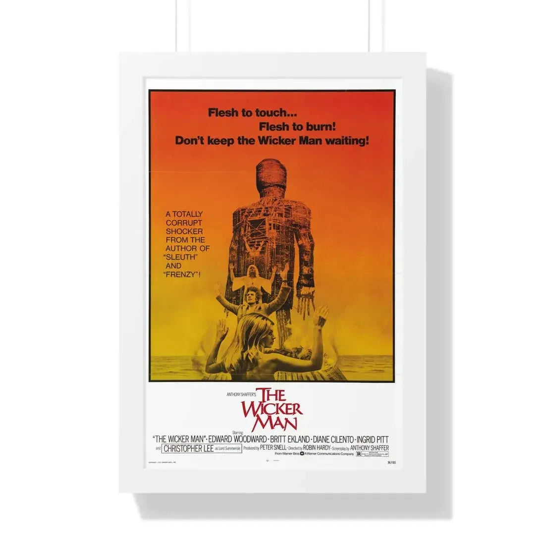 THE WICKER MAN 1973 - Framed Movie Poster 16″ x 24″ White - The Sticker Space