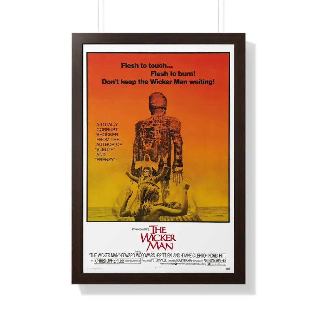 THE WICKER MAN 1973 - Framed Movie Poster 20" x 30" Walnut - The Sticker Space