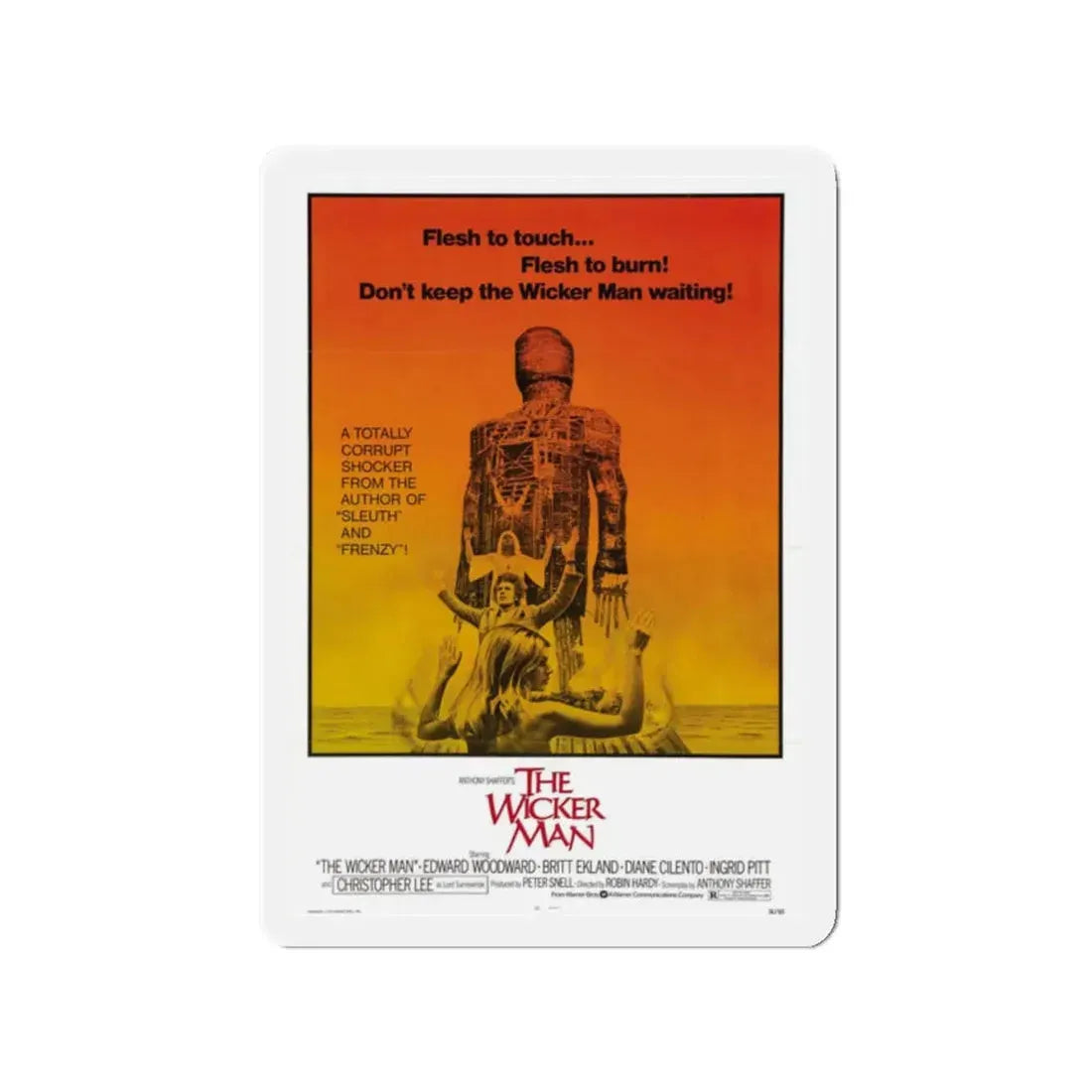 THE WICKER MAN 1973 Movie Poster - Refrigerator Magnet 2 Inch Die-Cut - The Sticker Space