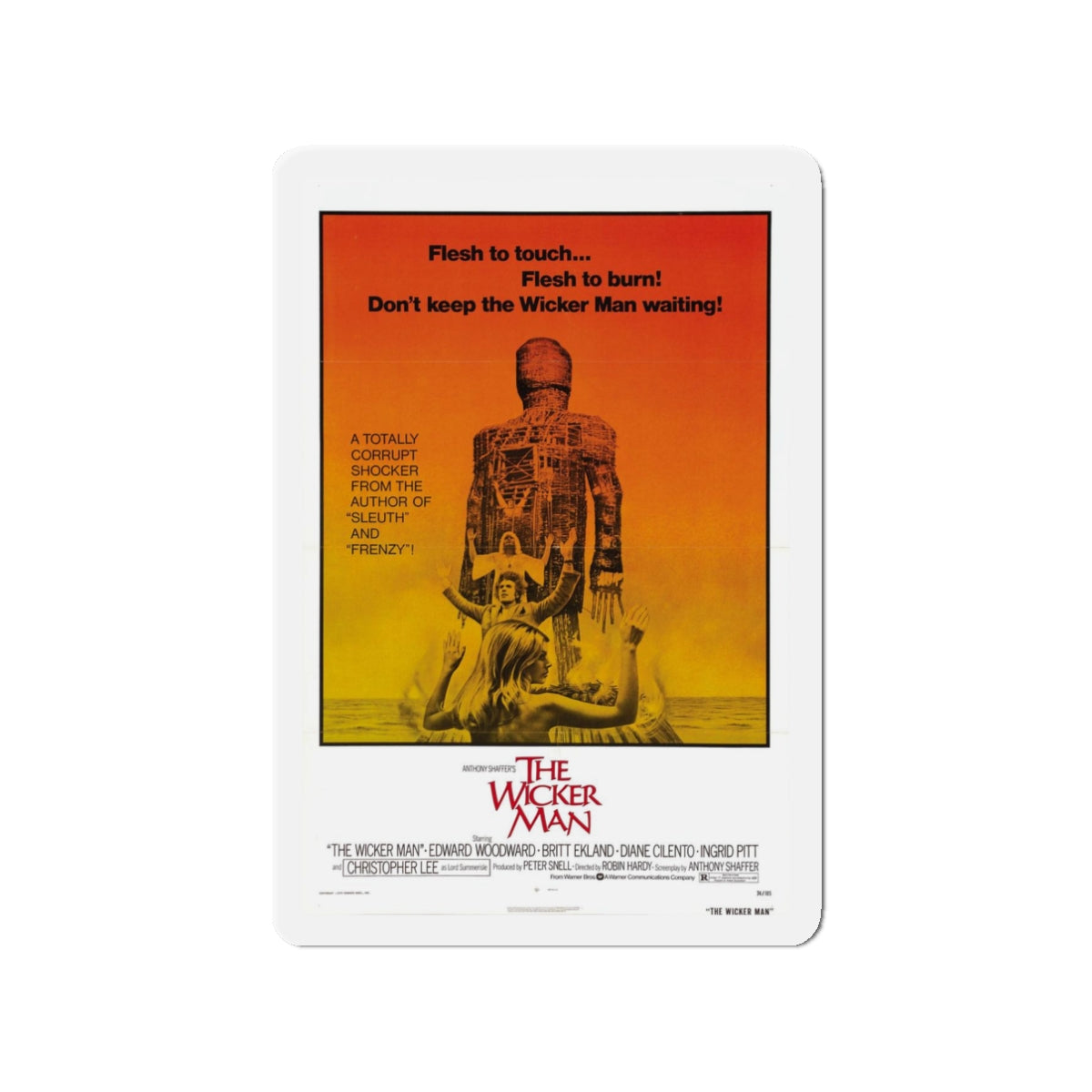 THE WICKER MAN 1973 Movie Poster - Refrigerator Magnet-3" x 3"-The Sticker Space