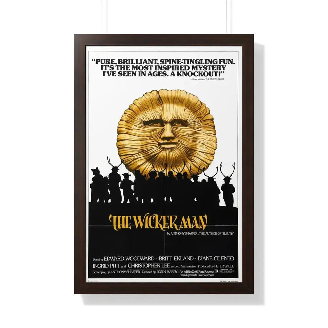 THE WICKER MAN (2) 1973 - Framed Movie Poster 20" x 30" Walnut - The Sticker Space