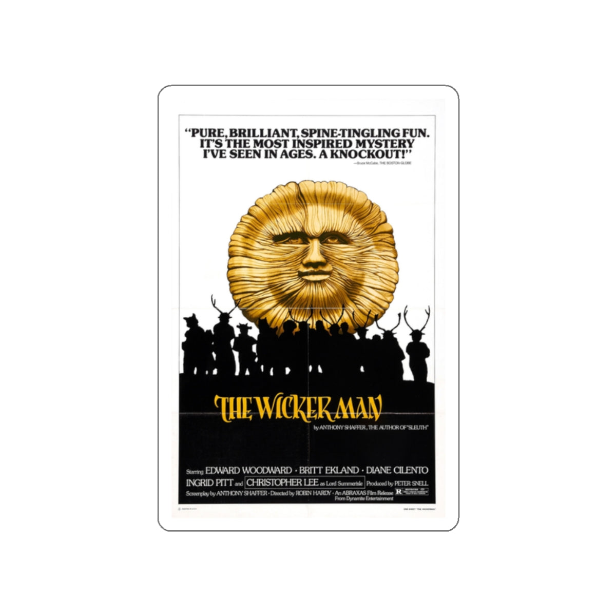 THE WICKER MAN (2) 1973 Movie Poster STICKER Vinyl Die-Cut Decal-White-The Sticker Space