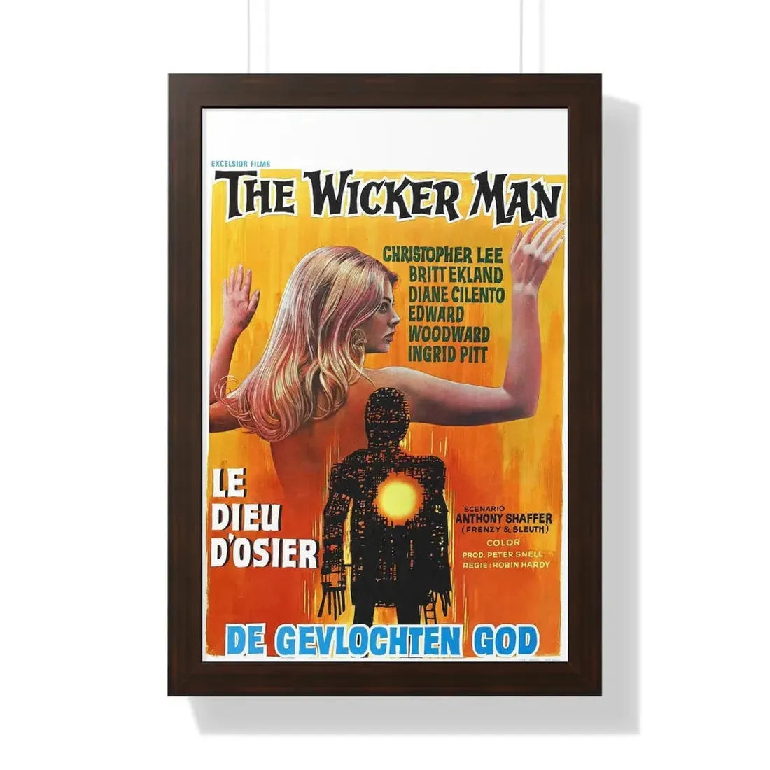 THE WICKER MAN (BELGIAN) 1973 - Framed Movie Poster 16″ x 24″ Walnut - The Sticker Space