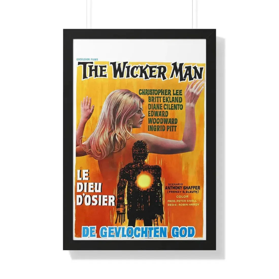 THE WICKER MAN (BELGIAN) 1973 - Framed Movie Poster 20" x 30" Black - The Sticker Space