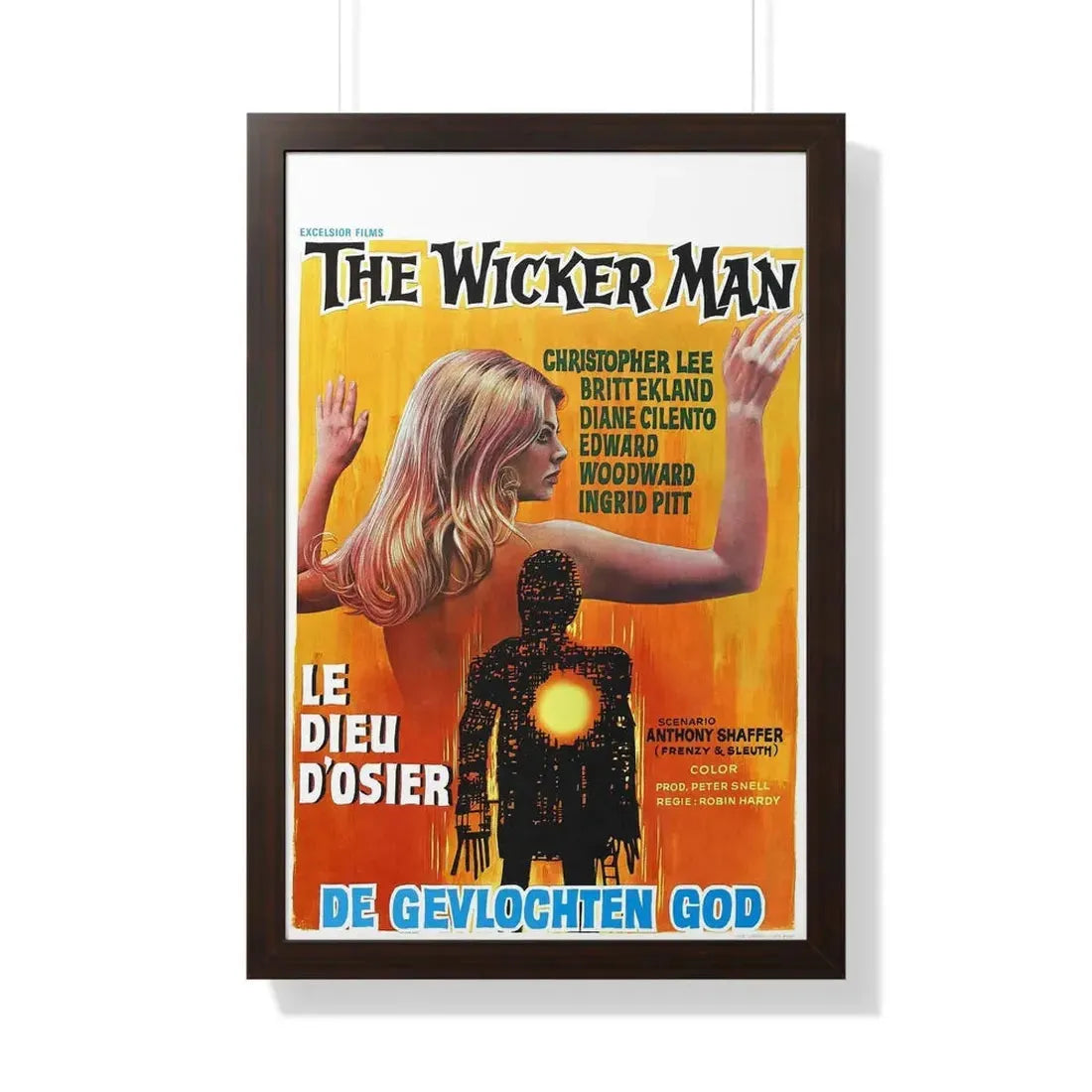 THE WICKER MAN (BELGIAN) 1973 - Framed Movie Poster 20" x 30" Walnut - The Sticker Space