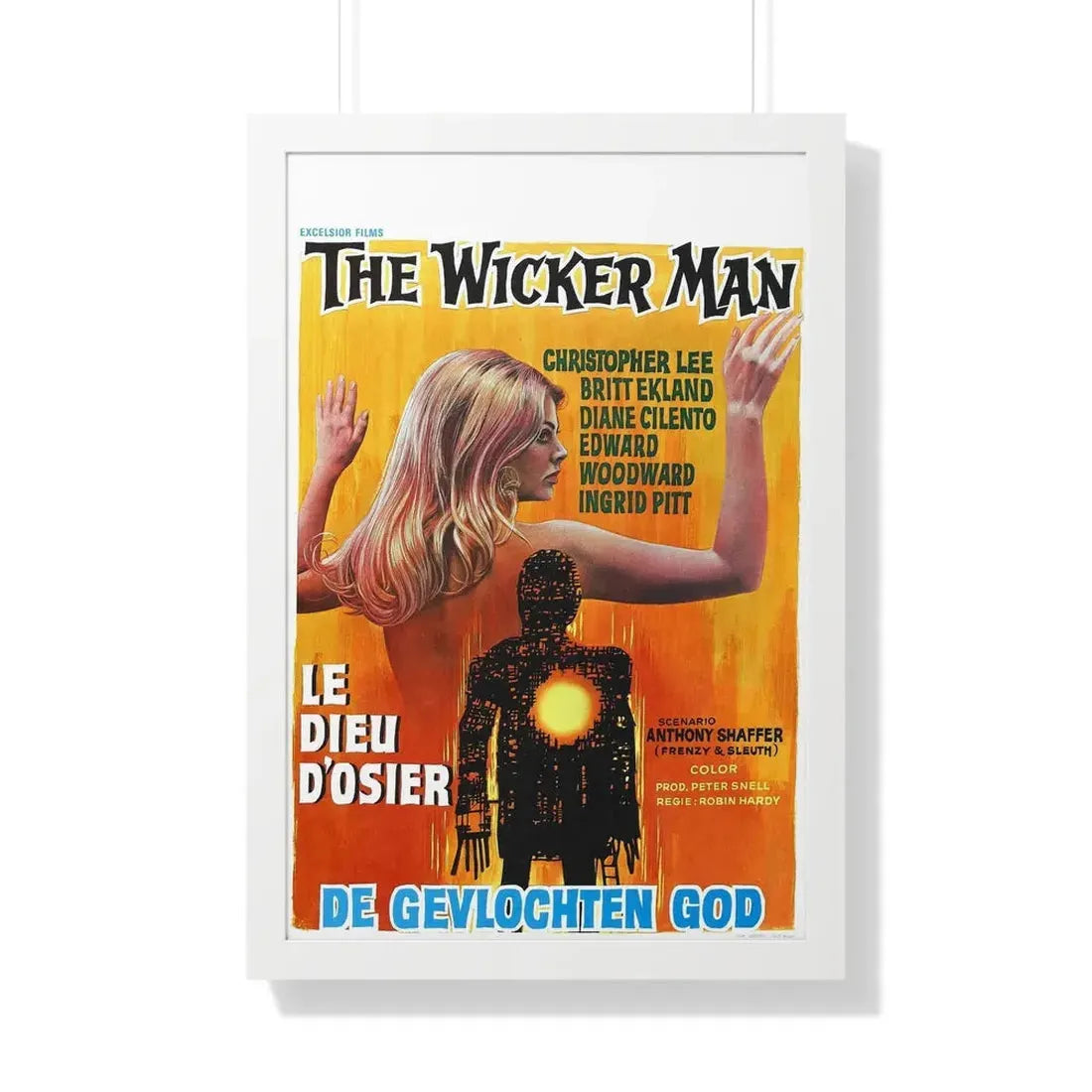 THE WICKER MAN (BELGIAN) 1973 - Framed Movie Poster 20" x 30" White - The Sticker Space