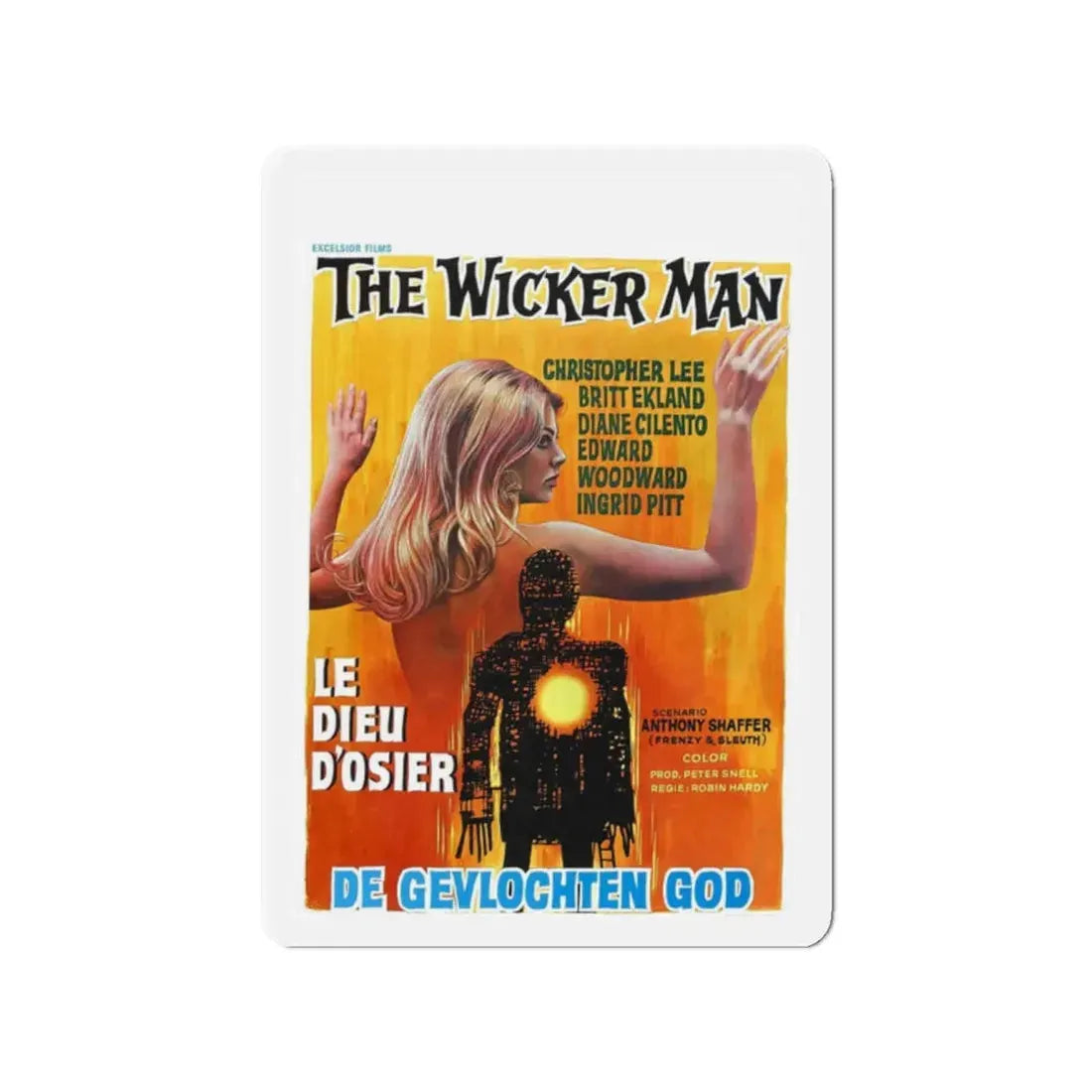 THE WICKER MAN (BELGIAN) 1973 Movie Poster - Refrigerator Magnet 2 Inch Die-Cut - The Sticker Space