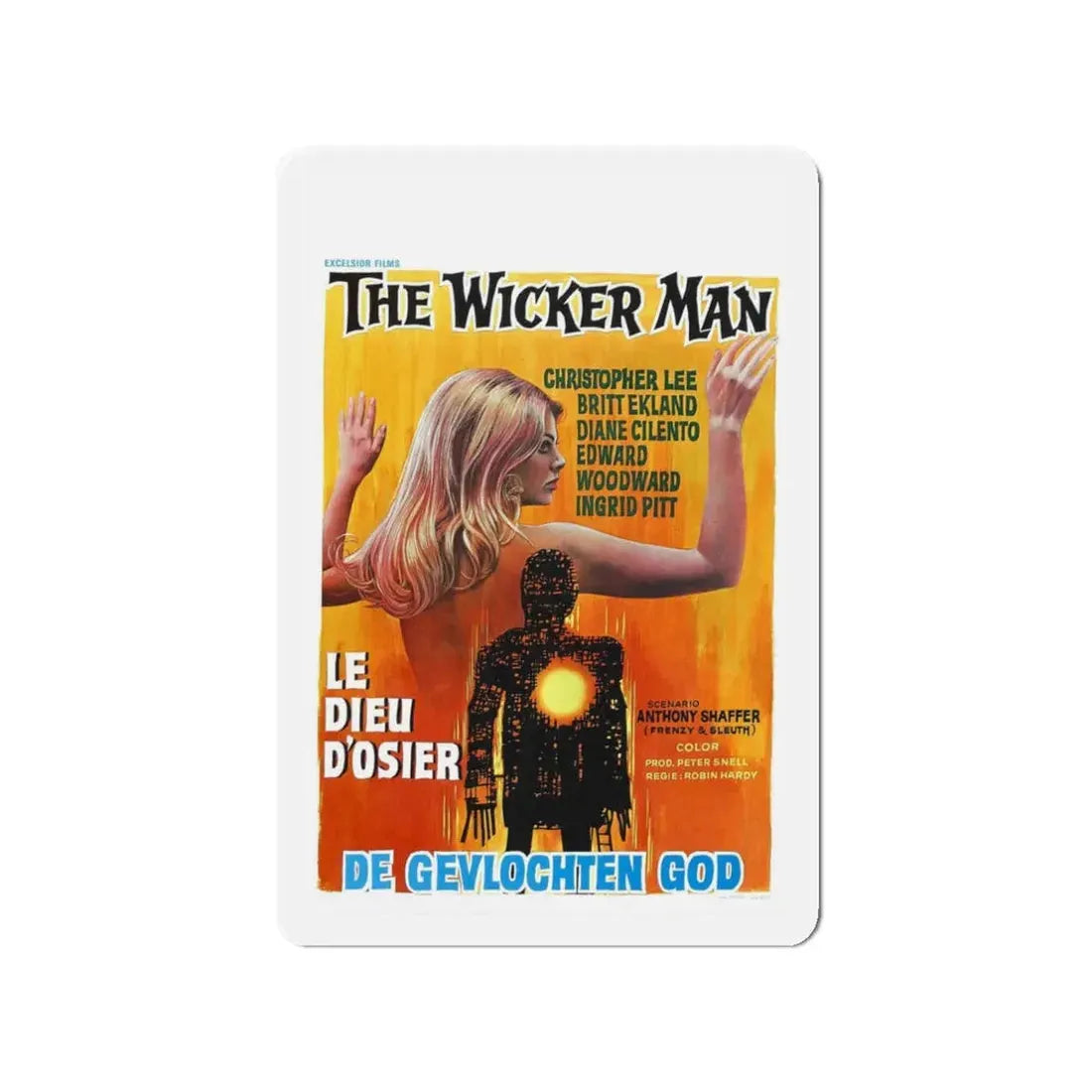 THE WICKER MAN (BELGIAN) 1973 Movie Poster - Refrigerator Magnet 3 Inch Die-Cut - The Sticker Space
