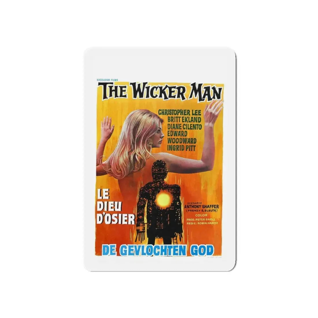 THE WICKER MAN (BELGIAN) 1973 Movie Poster - Refrigerator Magnet 5 Inch Die-Cut - The Sticker Space