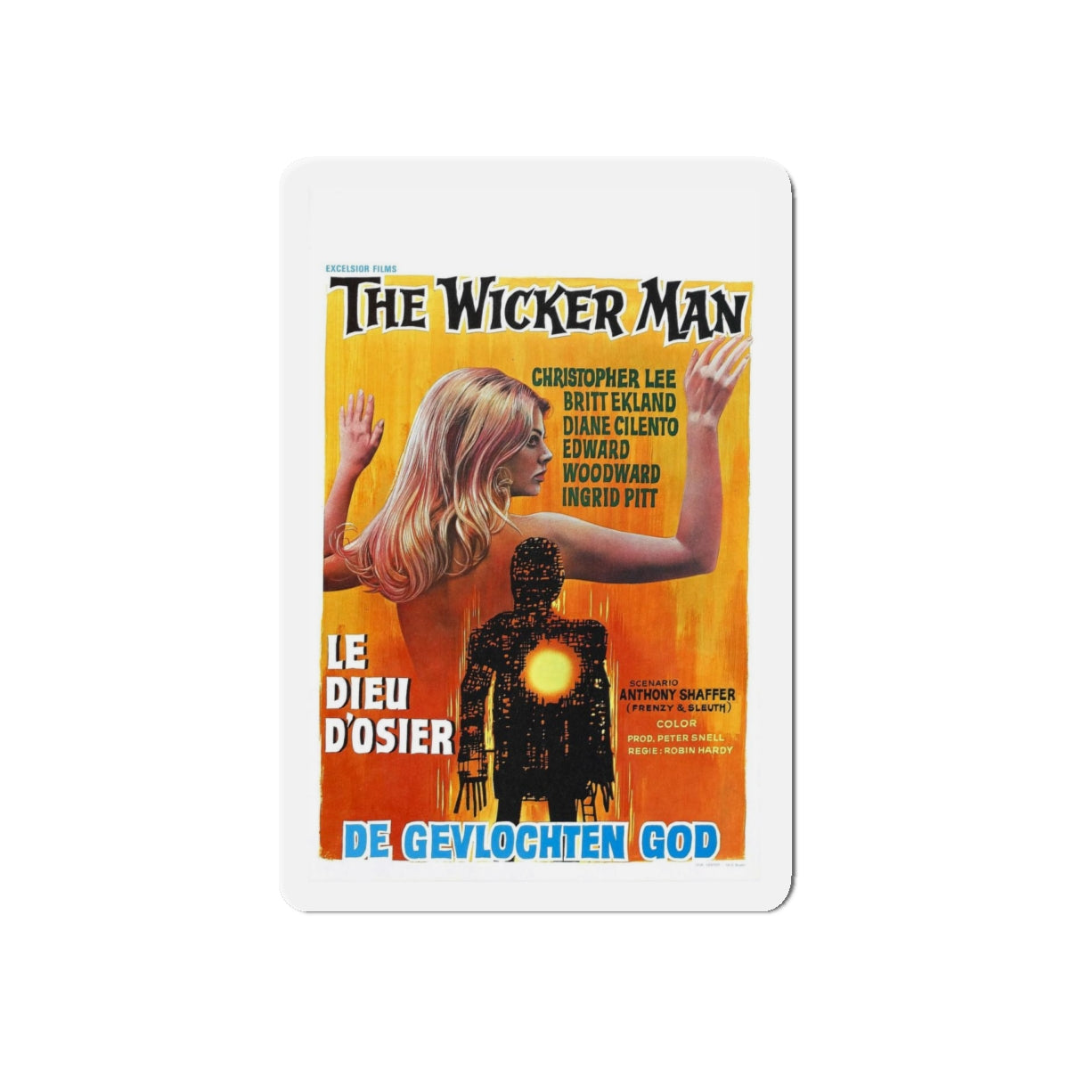 THE WICKER MAN (BELGIAN) 1973 Movie Poster - Refrigerator Magnet-5" x 5"-The Sticker Space