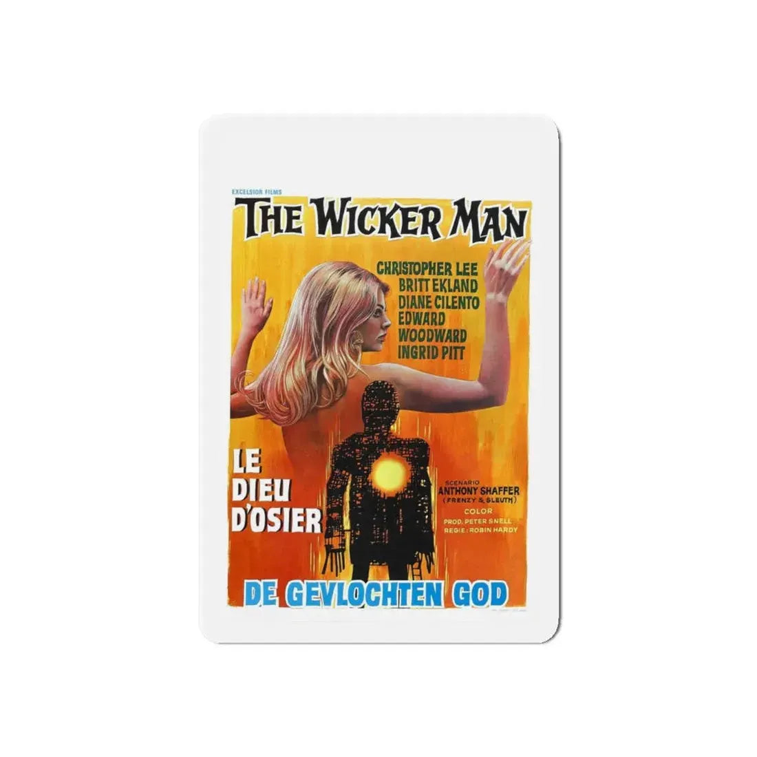 THE WICKER MAN (BELGIAN) 1973 Movie Poster - Refrigerator Magnet 6 Inch Die-Cut - The Sticker Space