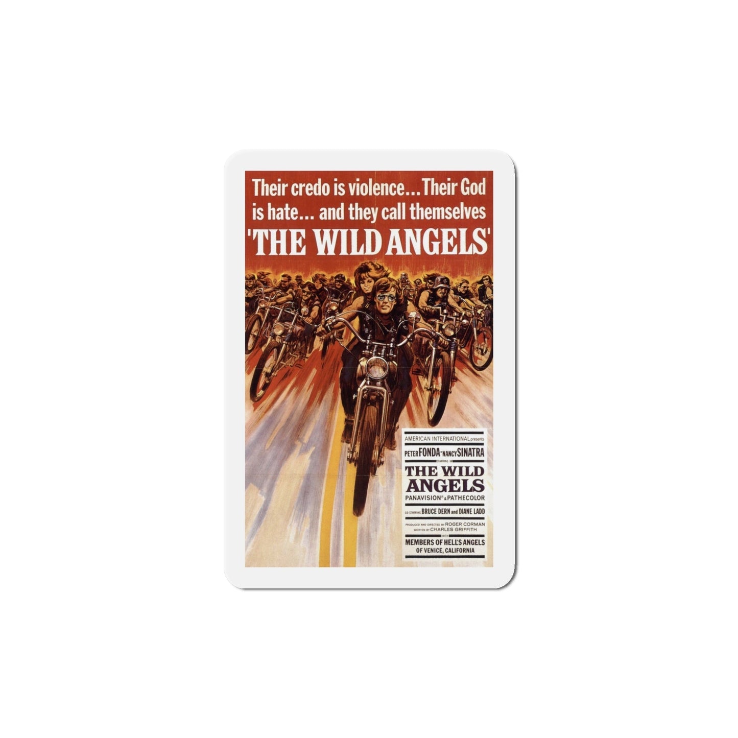 The Wild Angels 1966 Movie Poster Die-Cut Magnet-5 Inch-The Sticker Space