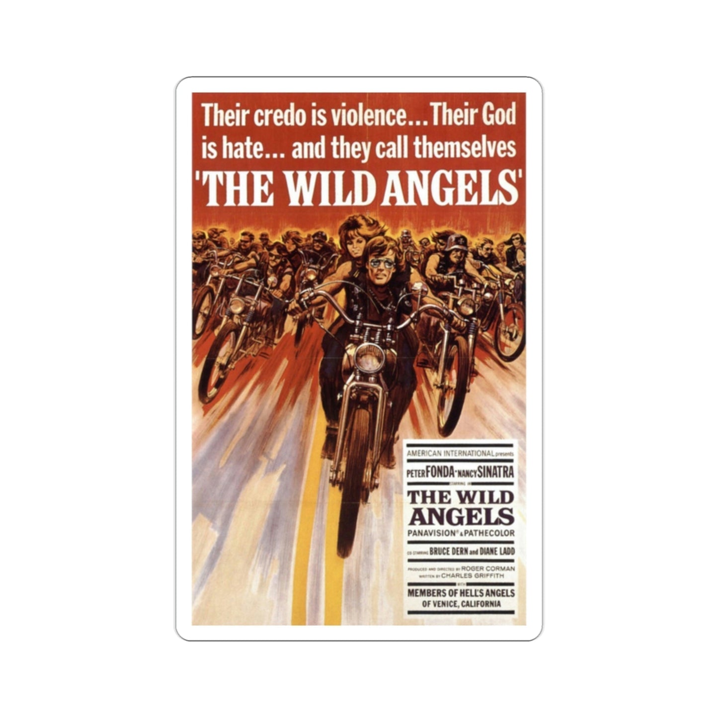 The Wild Angels 1966 Movie Poster STICKER Vinyl Die-Cut Decal-2 Inch-The Sticker Space