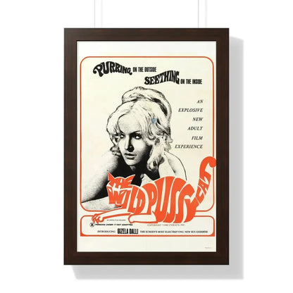 THE WILD PUSSYCAT 1969 - Framed Movie Poster 16″ x 24″ Walnut - The Sticker Space