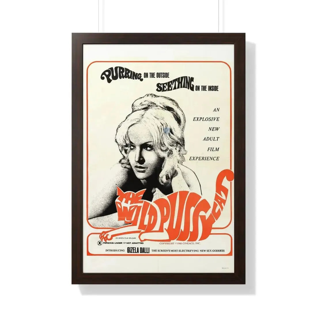 THE WILD PUSSYCAT 1969 - Framed Movie Poster 20" x 30" Walnut - The Sticker Space