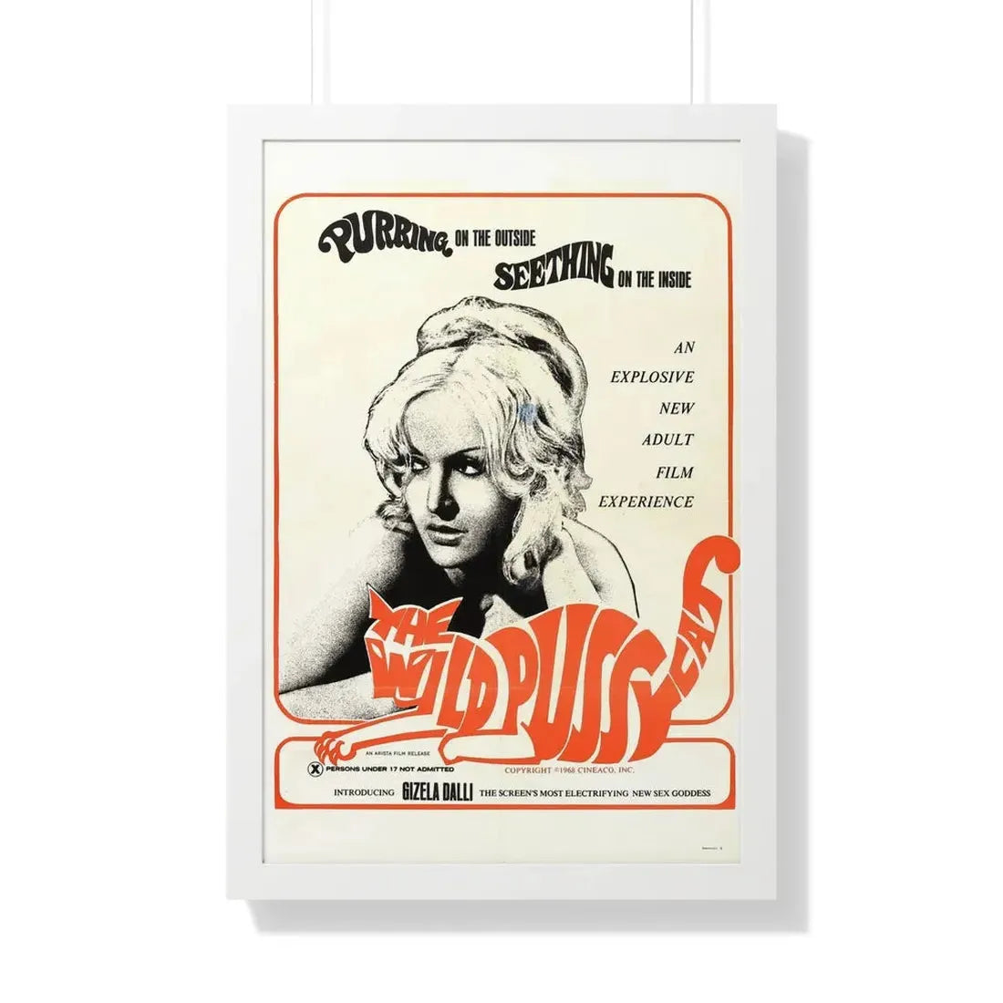 THE WILD PUSSYCAT 1969 - Framed Movie Poster 20" x 30" White - The Sticker Space