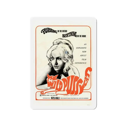 THE WILD PUSSYCAT 1969 Movie Poster - Refrigerator Magnet 2 Inch Die-Cut - The Sticker Space