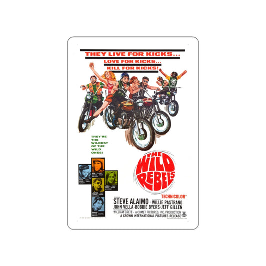 THE WILD REBELS 1967 Movie Poster STICKER Vinyl Die-Cut Decal-White-The Sticker Space