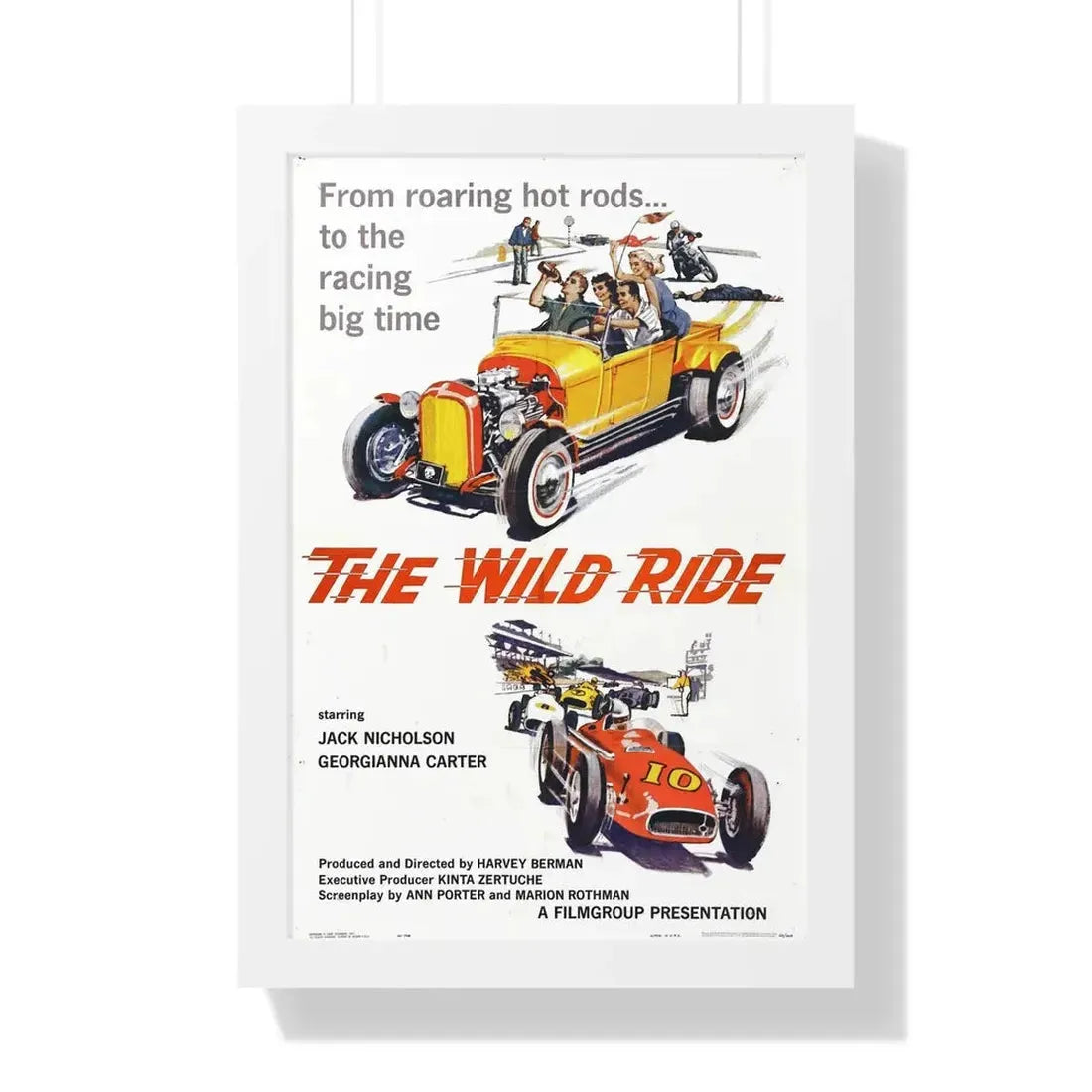 THE WILD RIDE 1960 - Framed Movie Poster 16″ x 24″ White - The Sticker Space