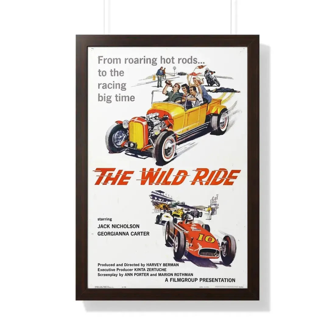 THE WILD RIDE 1960 - Framed Movie Poster 20" x 30" Walnut - The Sticker Space