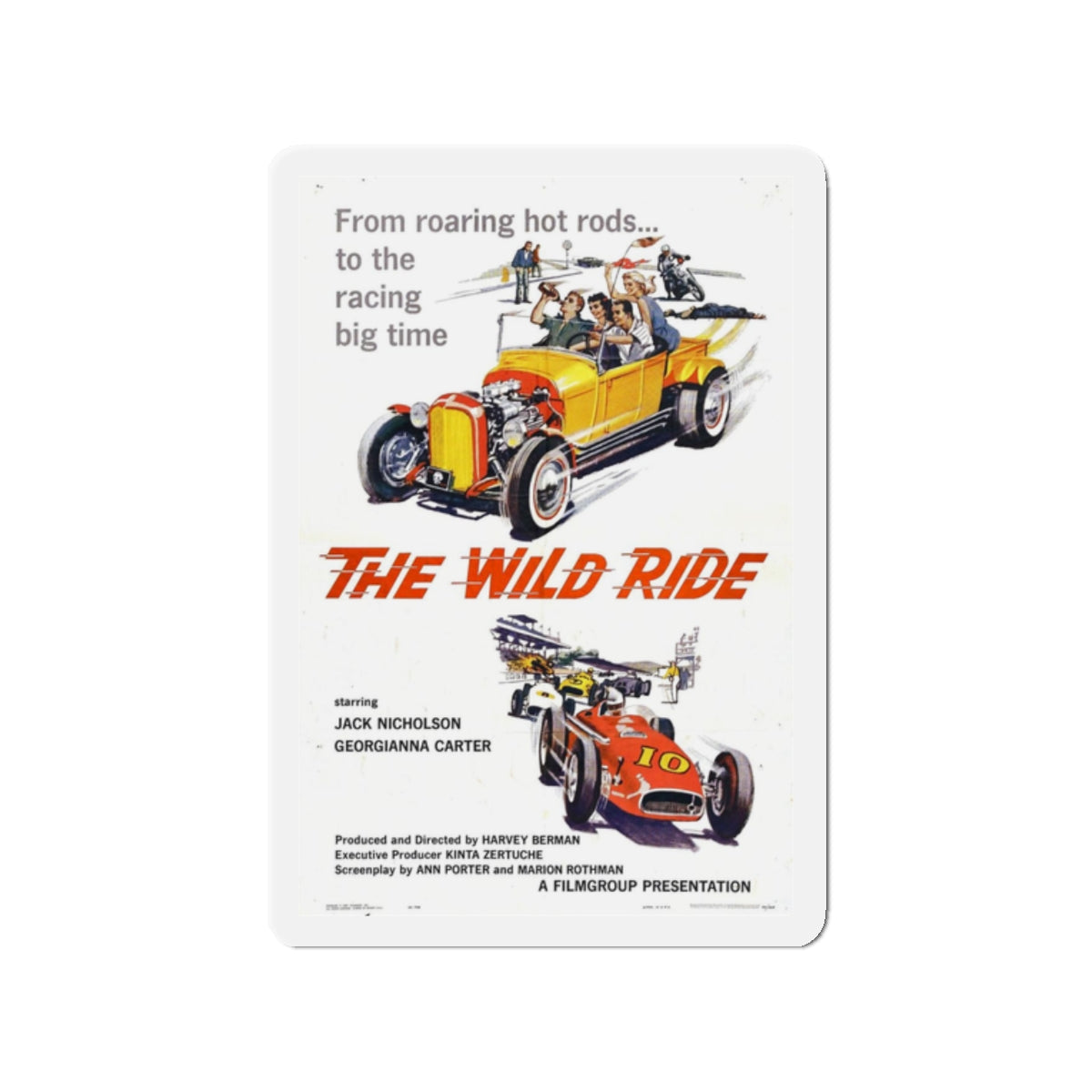 THE WILD RIDE 1960 Movie Poster - Refrigerator Magnet-2" x 2"-The Sticker Space