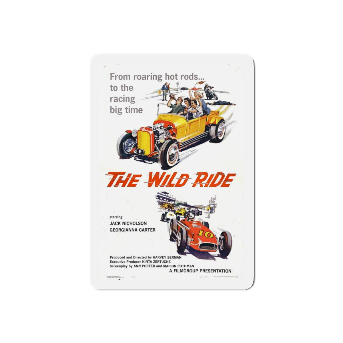 THE WILD RIDE 1960 Movie Poster - Refrigerator Magnet-4" x 4"-The Sticker Space