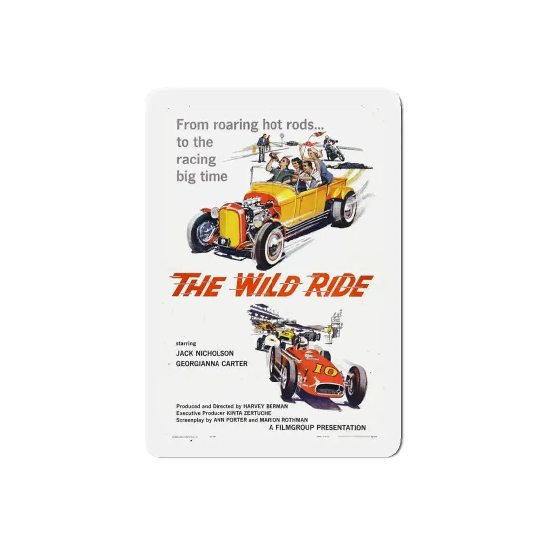 THE WILD RIDE 1960 Movie Poster - Refrigerator Magnet 5 Inch Die-Cut - The Sticker Space