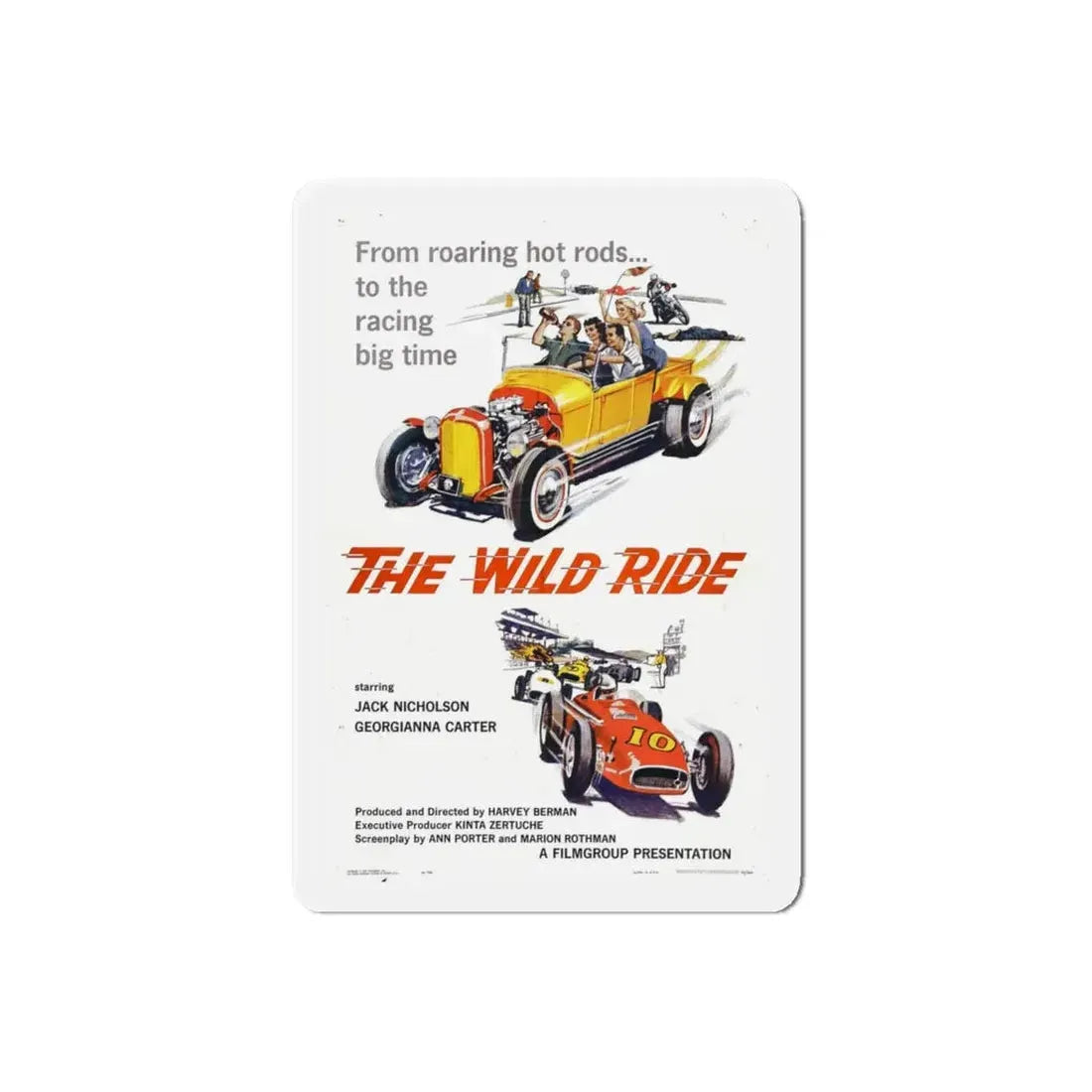 THE WILD RIDE 1960 Movie Poster - Refrigerator Magnet 6 Inch Die-Cut - The Sticker Space