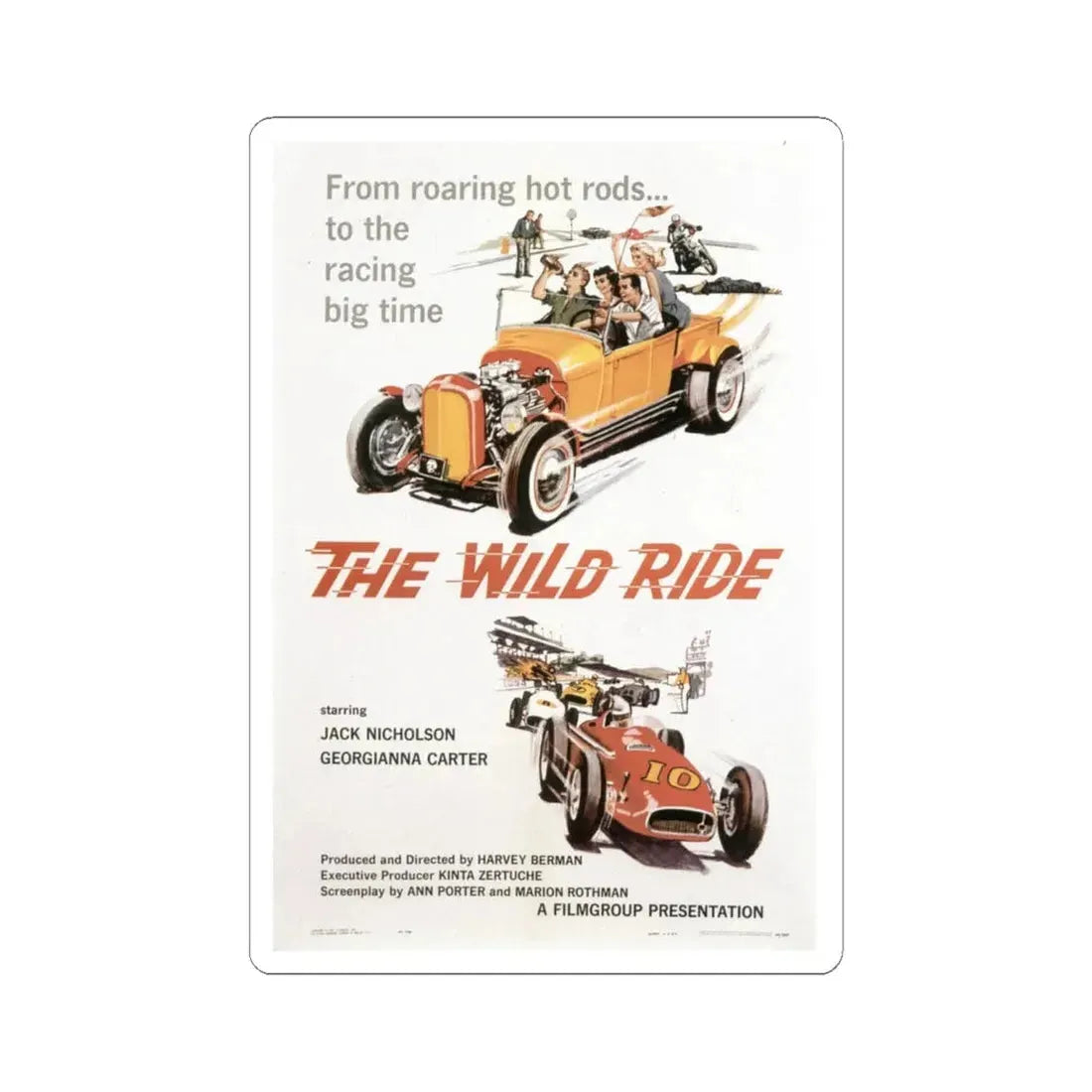 The Wild Ride 1960 Movie Poster - STICKER Vinyl Kiss-Cut Decal 6 Inch White - The Sticker Space