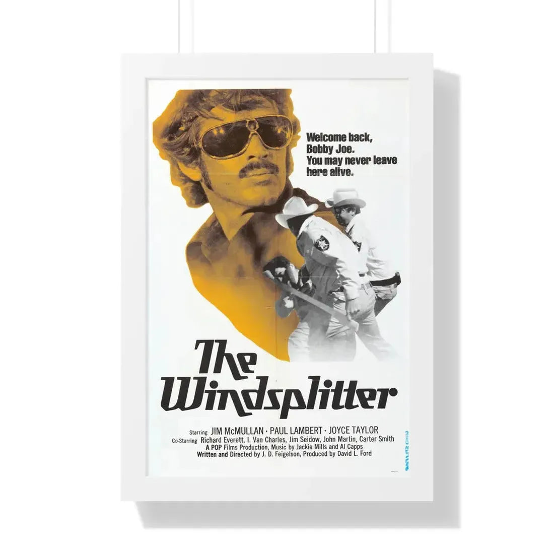 THE WINDSPLITTER 1971 - Framed Movie Poster 16″ x 24″ White - The Sticker Space