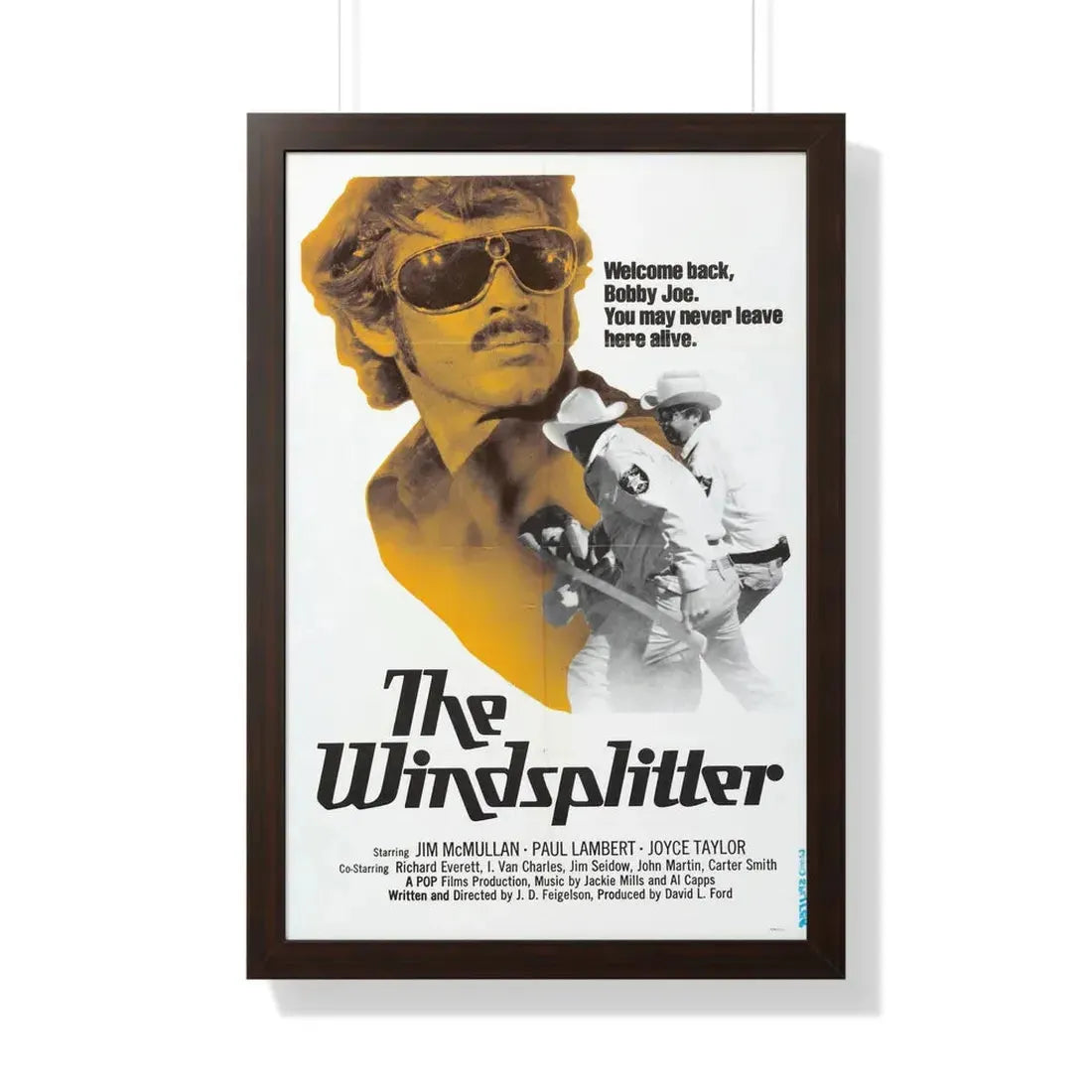THE WINDSPLITTER 1971 - Framed Movie Poster 20" x 30" Walnut - The Sticker Space