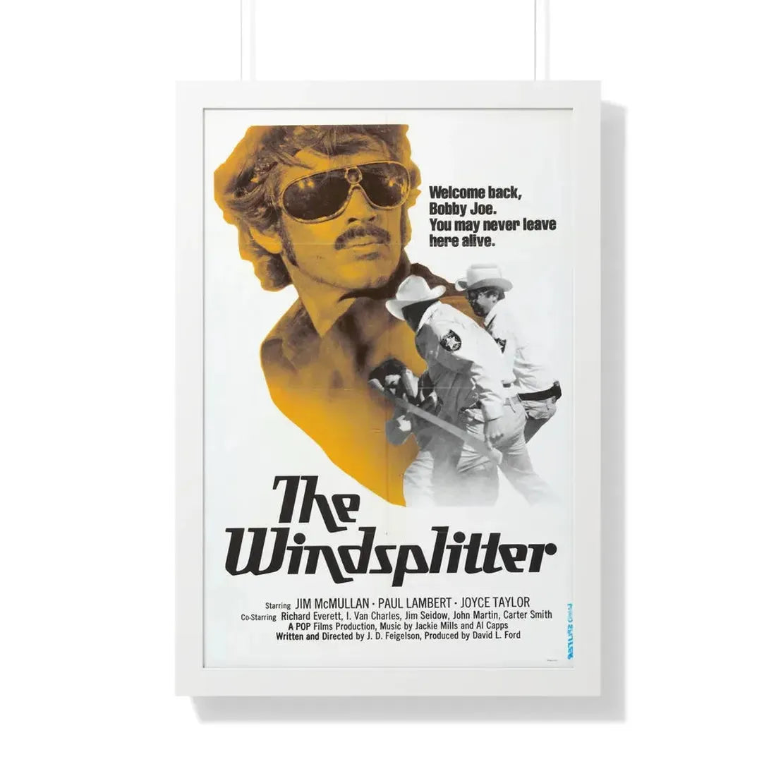 THE WINDSPLITTER 1971 - Framed Movie Poster 20" x 30" White - The Sticker Space
