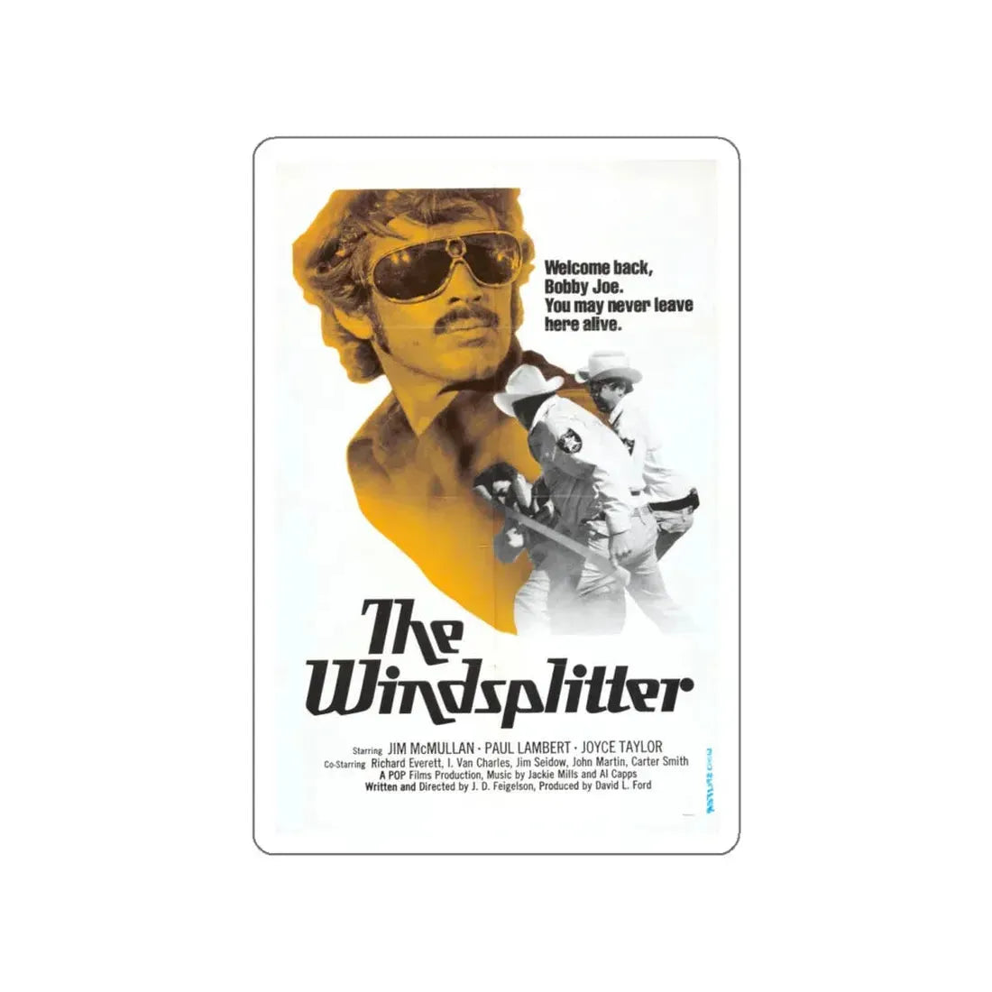 THE WINDSPLITTER 1971 Movie Poster STICKER Vinyl Die-Cut Decal 4 Inch - The Sticker Space