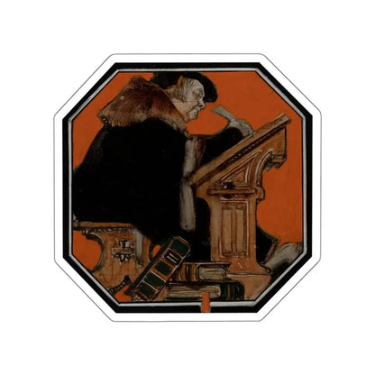 The Wise Man Knows, Interwoven Socks advertising study, 1919 (Magazine Illustration) STICKER Vinyl Die-Cut Decal White Die-Cut 5 Inch - The Sticker Space