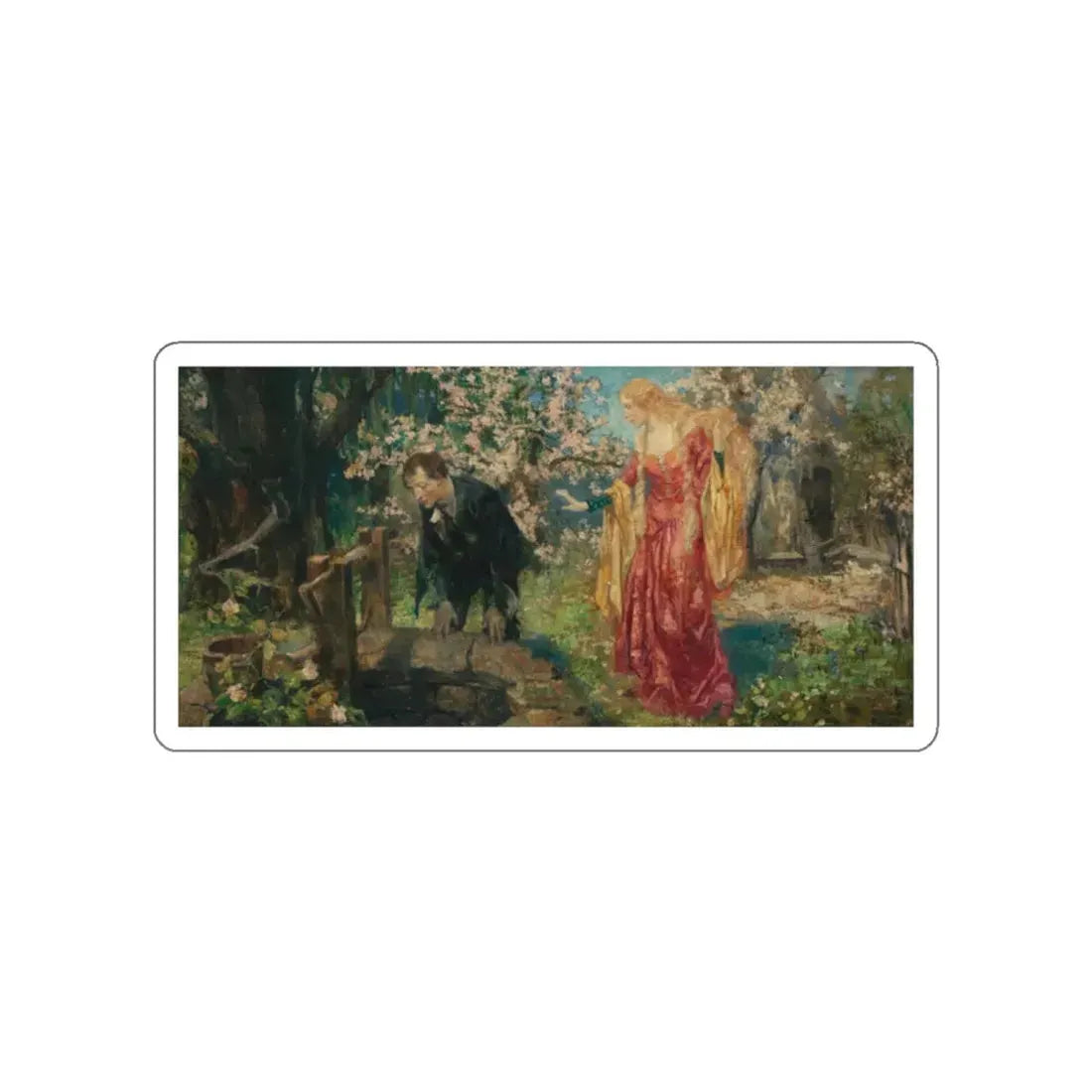 The Wishing Well (Magazine Illustration) STICKER Vinyl Die-Cut Decal White Die-Cut 2 Inch - The Sticker Space