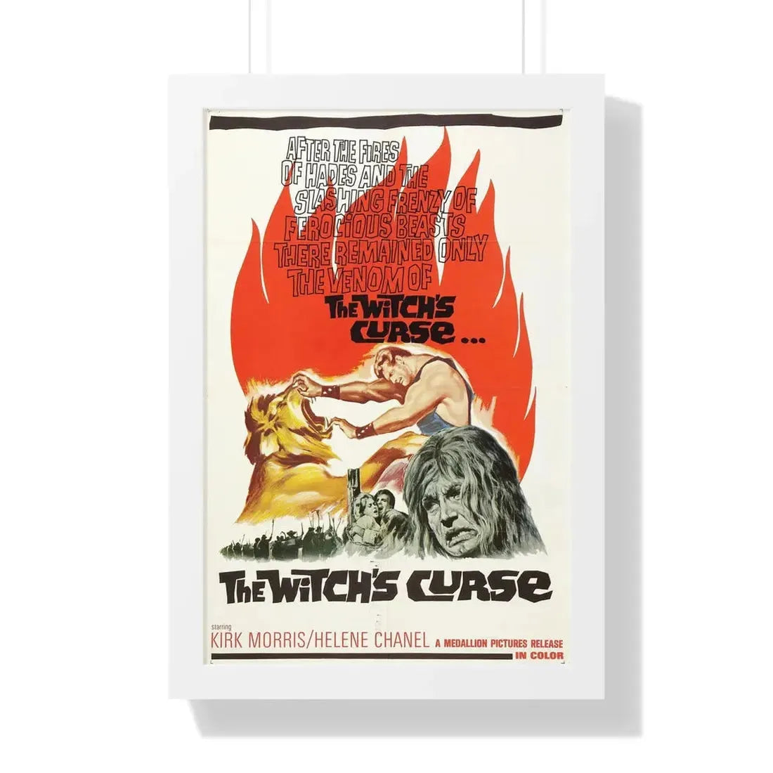 THE WITCH'S CURSE 1962 - Framed Movie Poster 16″ x 24″ White - The Sticker Space
