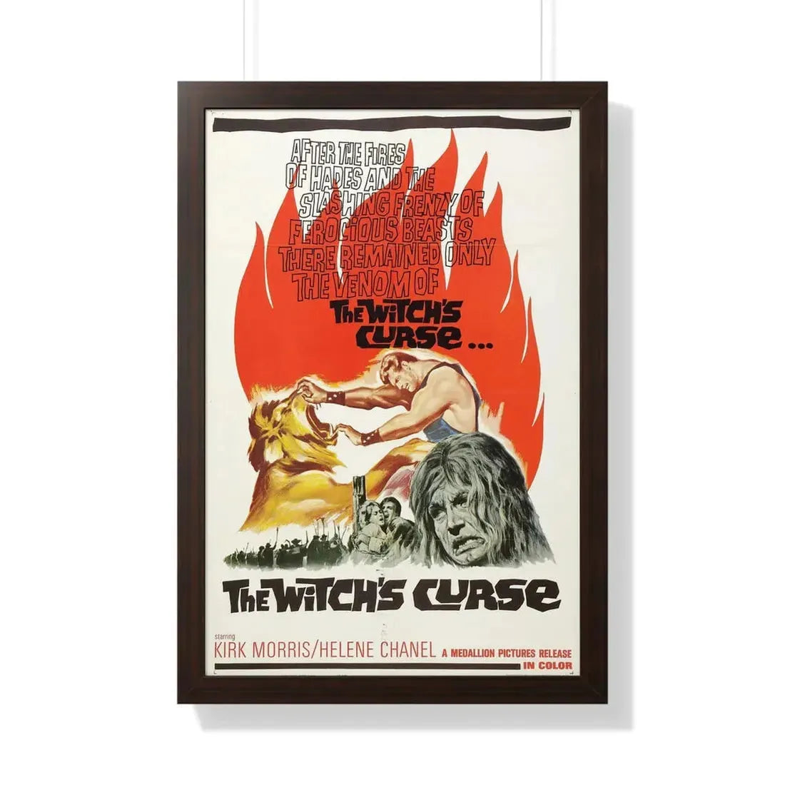 THE WITCH'S CURSE 1962 - Framed Movie Poster 20" x 30" Walnut - The Sticker Space