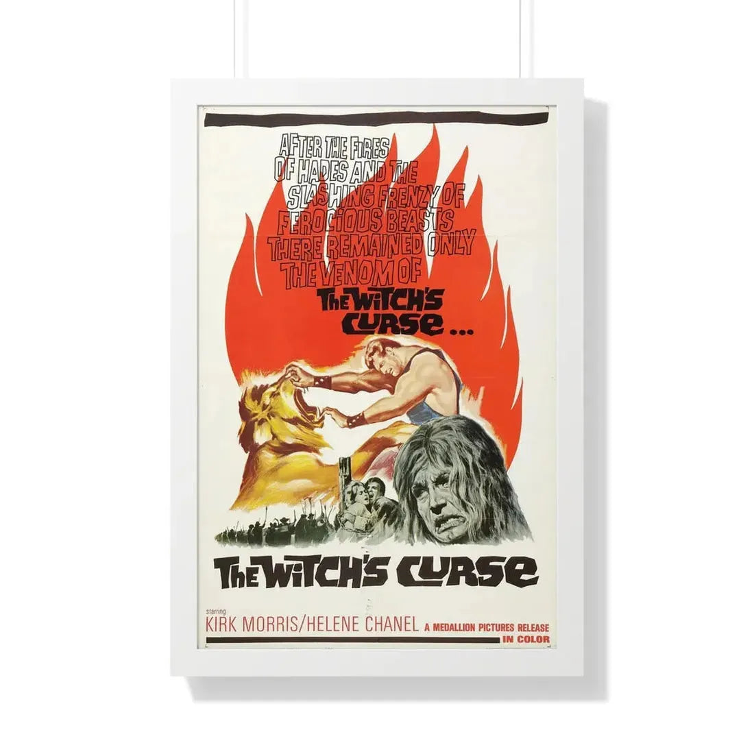 THE WITCH'S CURSE 1962 - Framed Movie Poster 20" x 30" White - The Sticker Space