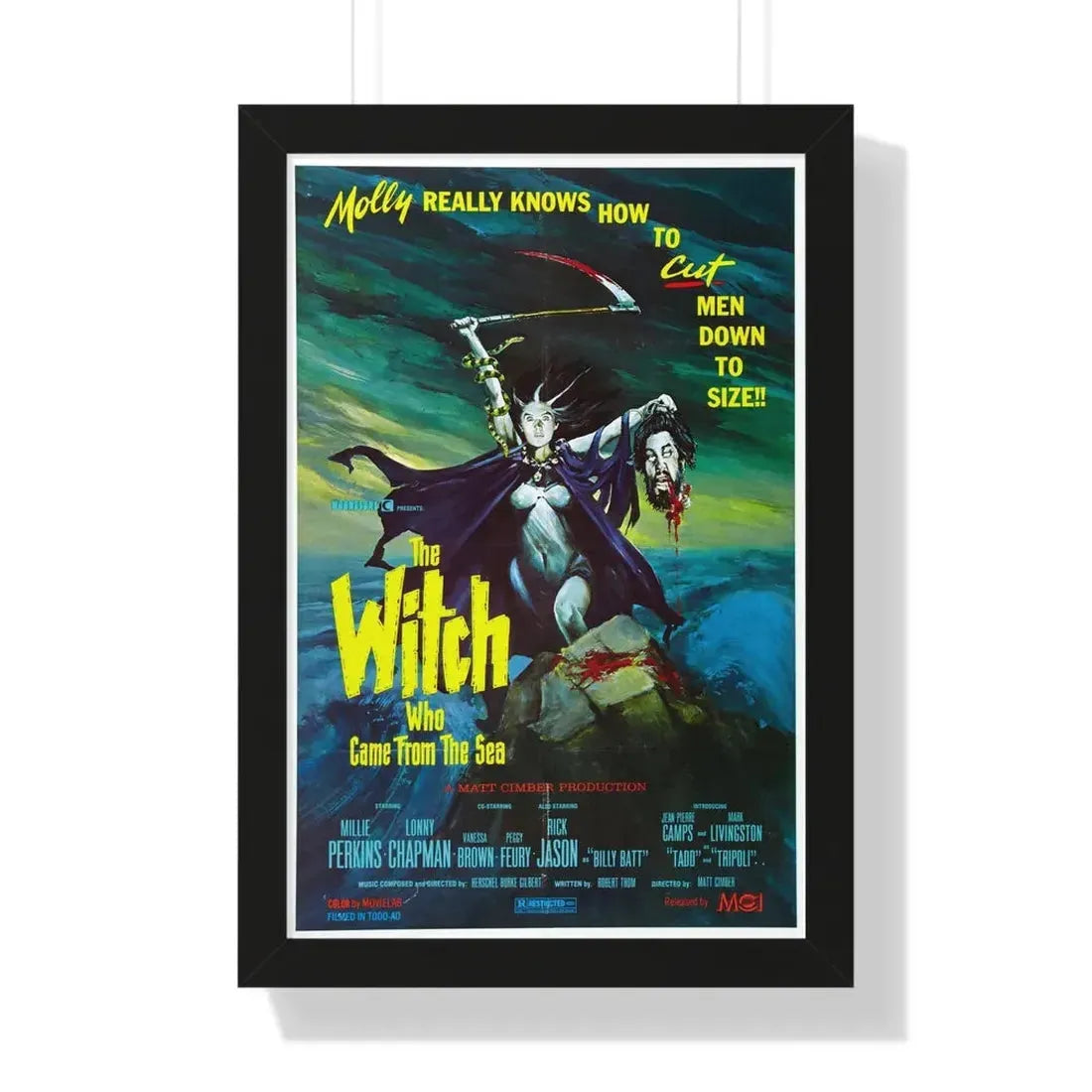 THE WITCH WHO CAME FROM THE SEA 1976 - Framed Movie Poster 16″ x 24″ Black - The Sticker Space