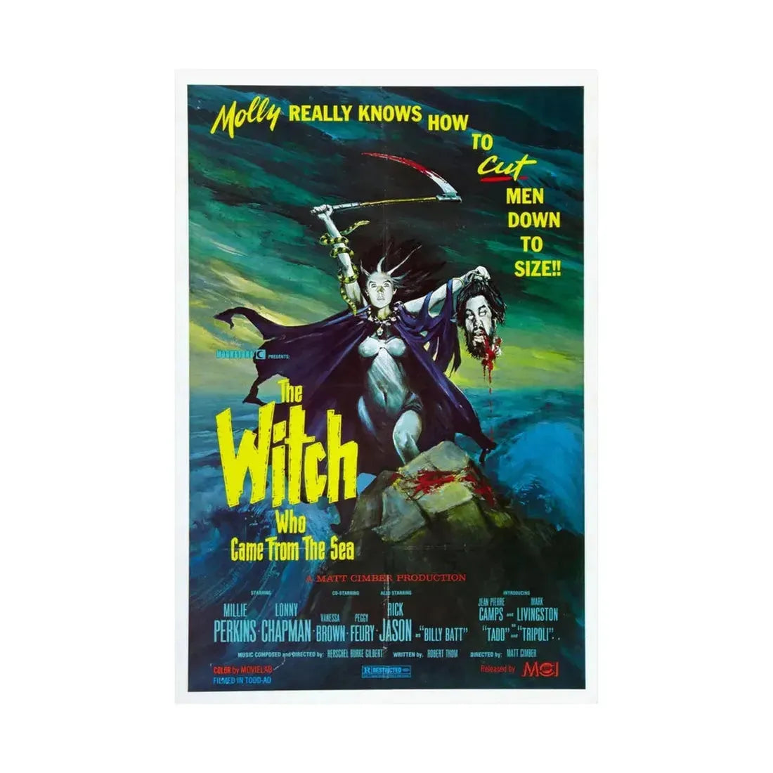 THE WITCH WHO CAME FROM THE SEA 1976 - Paper Movie Poster - The Sticker Space