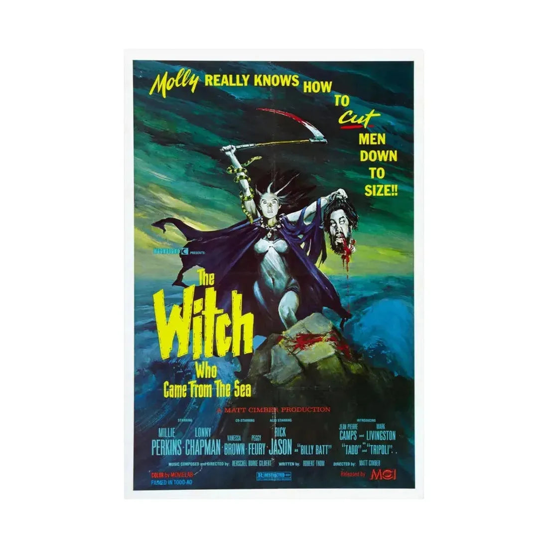 THE WITCH WHO CAME FROM THE SEA 1976 - Paper Movie Poster - The Sticker Space