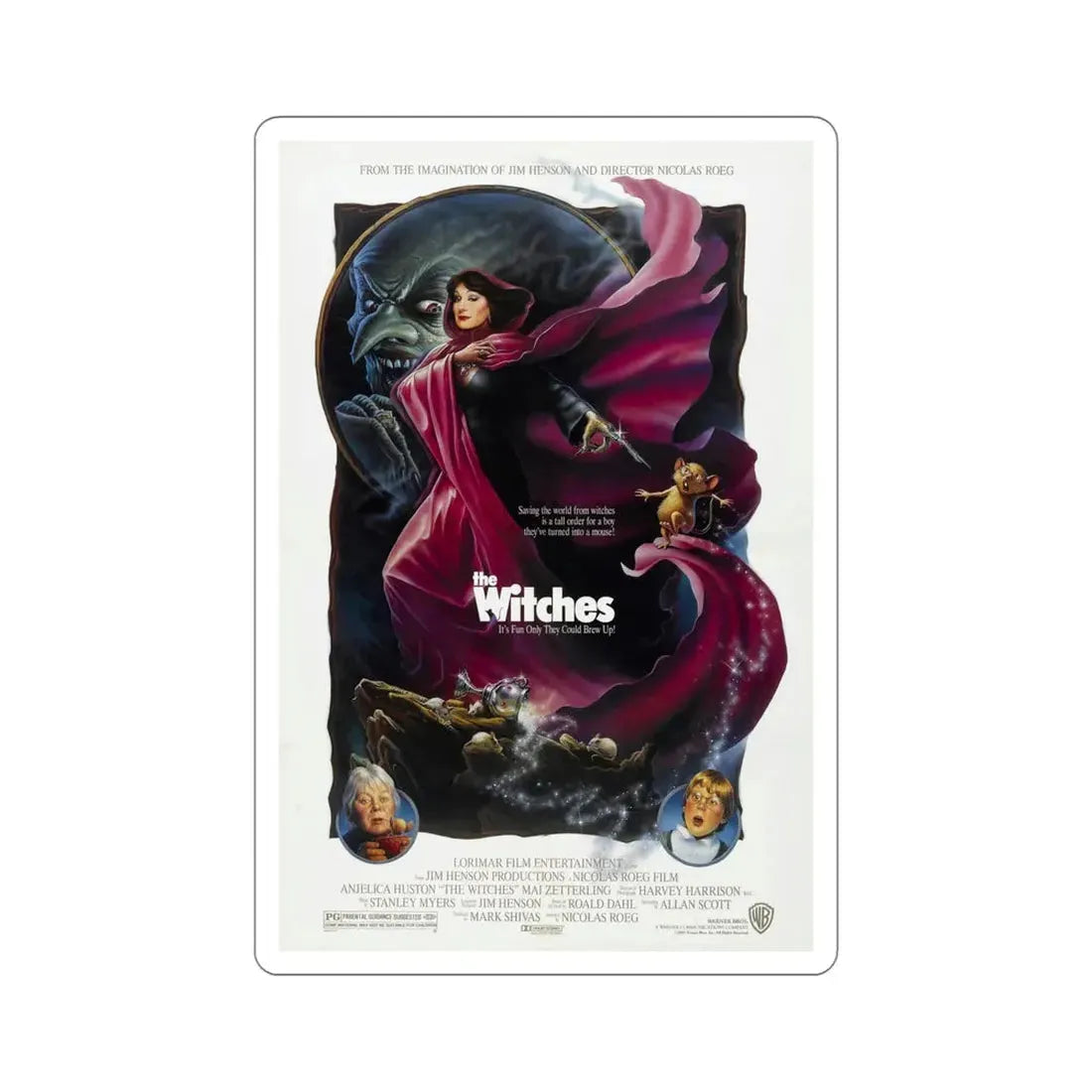 The Witches 1990 Movie Poster STICKER Vinyl Die-Cut Decal 5 Inch - The Sticker Space